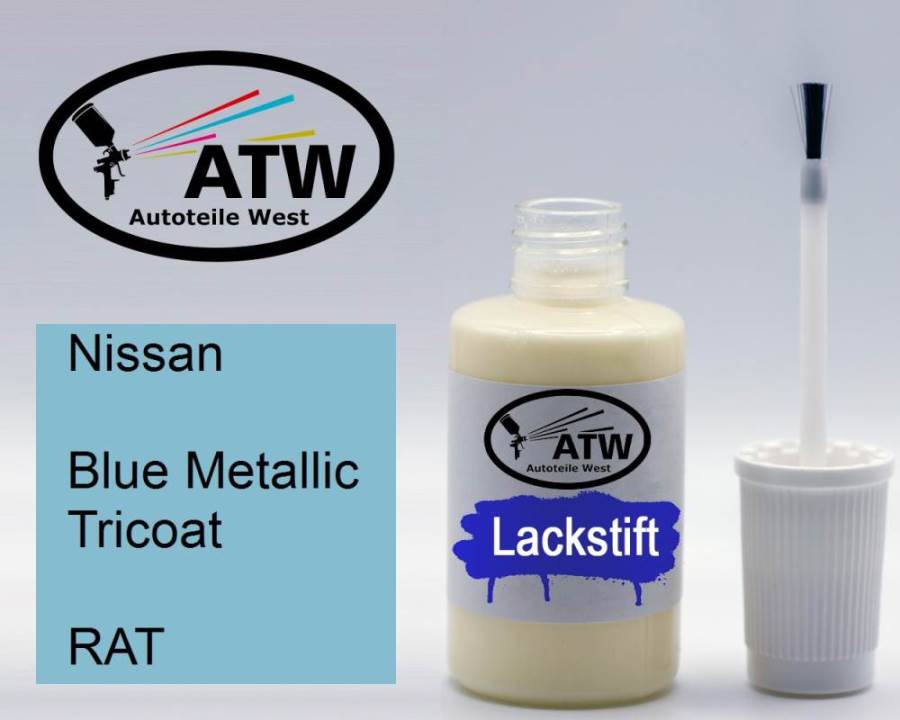 Nissan, Blue Metallic Tricoat, RAT: 20ml Lackstift, von ATW Autoteile West.